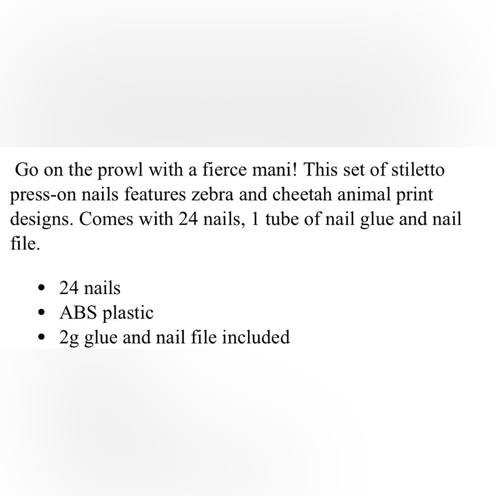 “The Cats Out the Bag” Animal Print Press On Nail Set- NWT - Picture 4 of 4